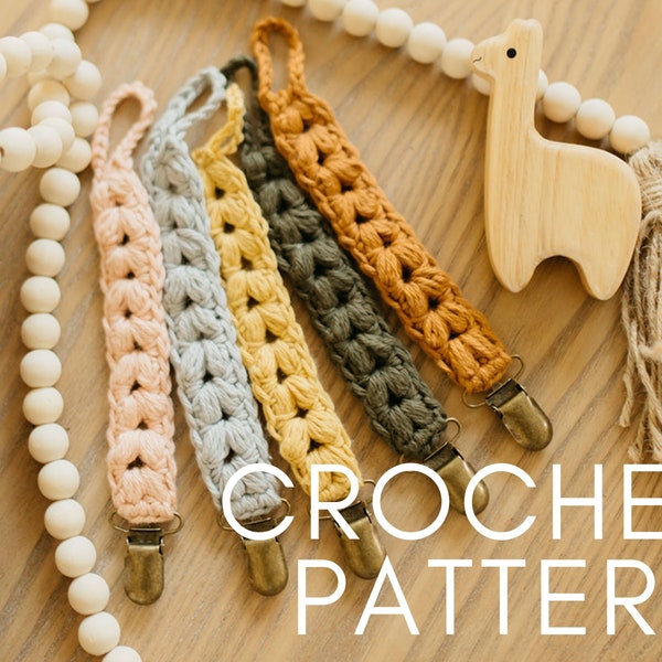 3 in 1 Crochet Pattern Pacifier Clip Keychain & Wristlet Keychain Pattern | The Emmer Collection