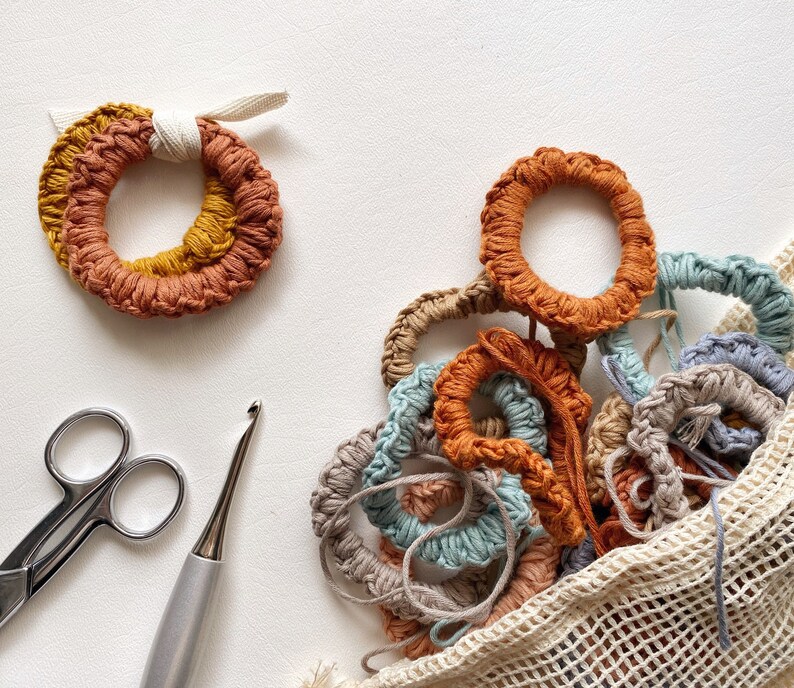 Crochet Scrunchie Pattern, Hair Accessory | Craft Show | Spring Crochet | Gift | Modern | Cotton Yarn image 6