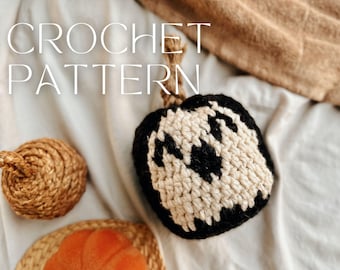 Gehaakt spookpompoenpatroon, Jack-o'-Lantern Halloween-patroon, herfst amigurumi spookachtig kussen plushie
