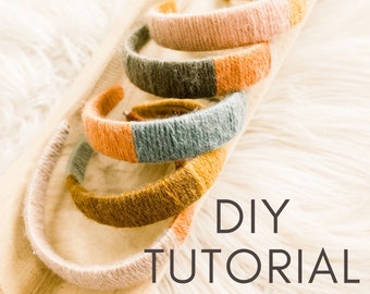 DIY Headband Tutorial, How to Make a Yarn Wrap Easy Twist Headband, Top Knot Hair Accessory