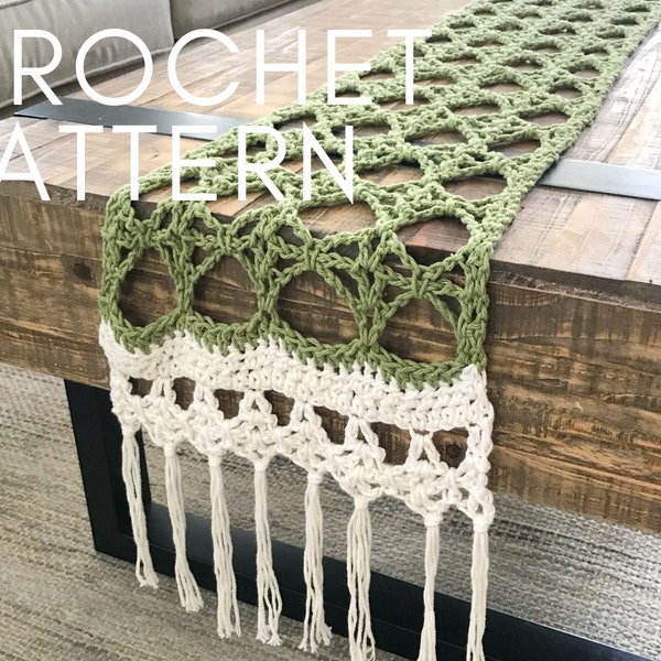 Table Runner Crochet Pattern, Honey Locust Table Runner, Cotton Yarn, Gift Idea, Mother's Day Gift, Dining Room Table
