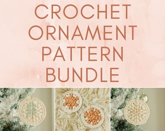 Crochet Pattern Bundle, Crochet Ornament, Christmas Star Crochet Pattern, Crochet Snowflake Christmas Decoration