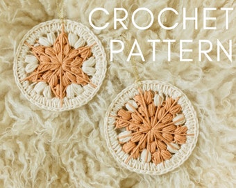 Crochet Ornament Pattern, Christmas Star Crochet Pattern, Crochet Snowflake Christmas Decoration