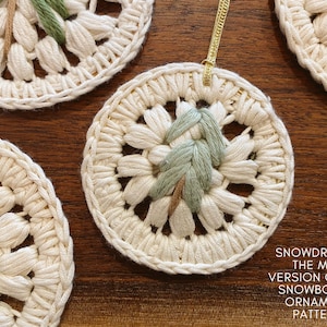 Crochet Christmas Ornament Pattern, Mini Holiday Snowflake Pattern image 3