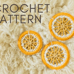 Christmas Ornament Crochet Pattern, Citrus Orange Slice Holiday Garland