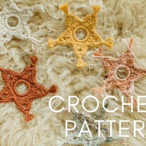 Crochet Ornament Pattern, Easy Star Pattern,  Christmas Ornament for the Holidays