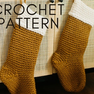 Crochet Christmas Stocking Pattern, Home Decor Crochet Pattern, Minimalist Holiday Decor