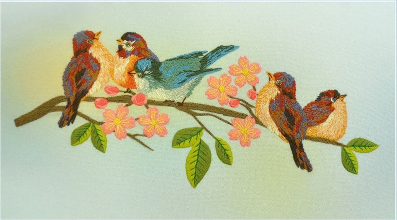 Embroidery Kit Birds On A Branch Etsy