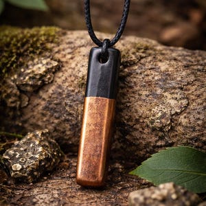 Shungite Copper Pendant Necklace – Handmade Grounding Talisman, Natural Stone Jewelry