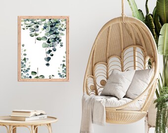 Watercolor Eucalyptus Print: Botanical Greenery Wall Art (Digital Download)