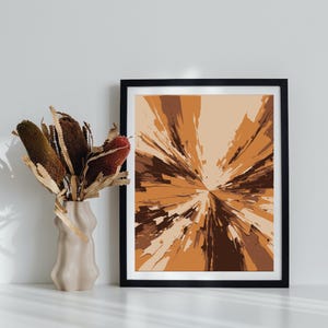 Abstract Wall Art Printable. Brown, Beige, Orange Digital Print.