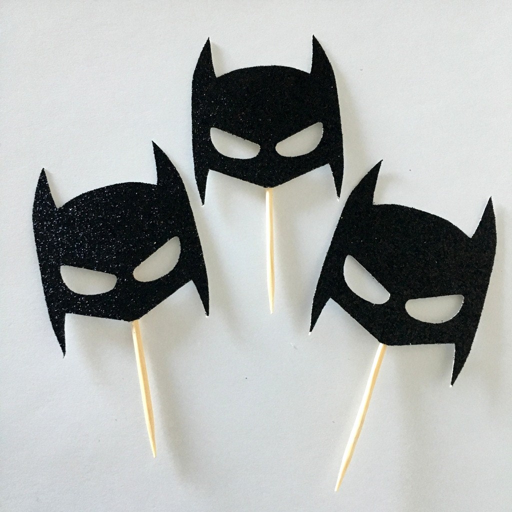 Batman mask cupcake topper cupcake toppers batman birthday | Etsy