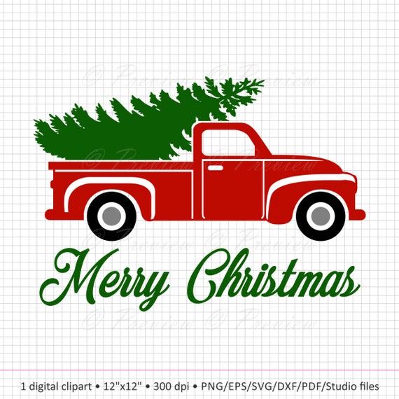 Download Buy 2 Get 1 Free Digital Clipart Christmas Tree Truck | Etsy