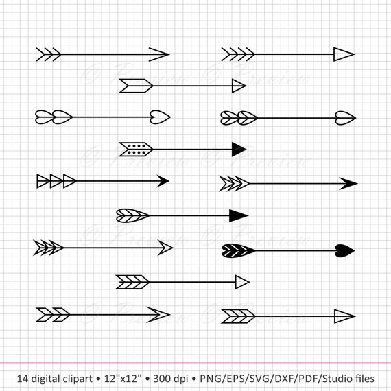 Download Buy 2 Get 1 Free Digital Clipart Arrow Monogram Modern Etsy