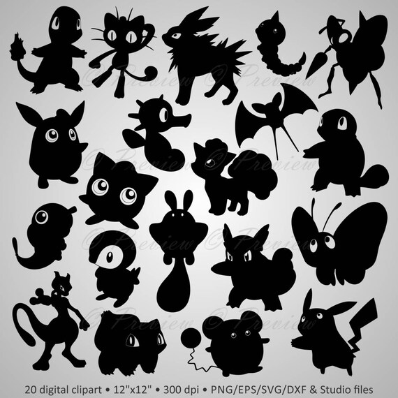 Buy 2 Get 1 Free Digital Clipart Pokemon With Eyes Etsy