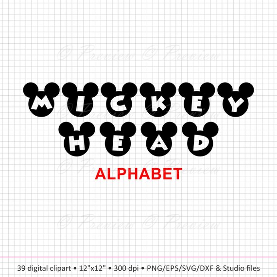Download Free Buy 2 Get 1 Free Digital Clipart Mickey Mouse Head Alphabet Etsy SVG Cut Files