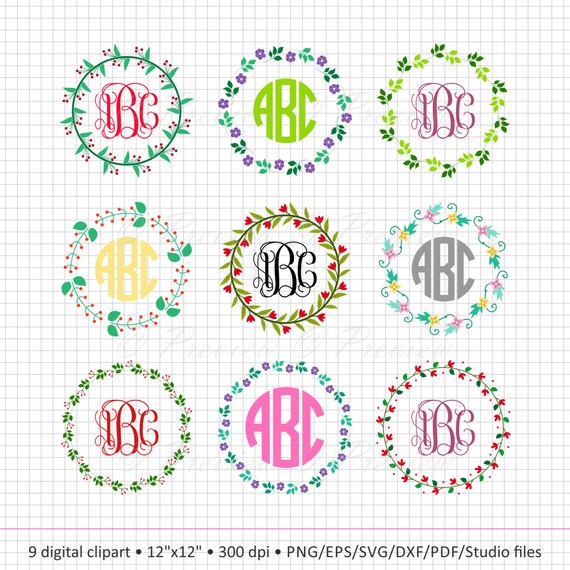 Download Buy 2 Get 1 Free Digital Clipart Floral Wreath Frames Ring Etsy 3D SVG Files Ideas | SVG, Paper Crafts, SVG File