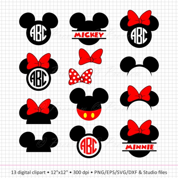 Download Free Buy 2 Get 1 Free Digital Clipart Mickey Mouse Head Monogram Etsy SVG Cut Files