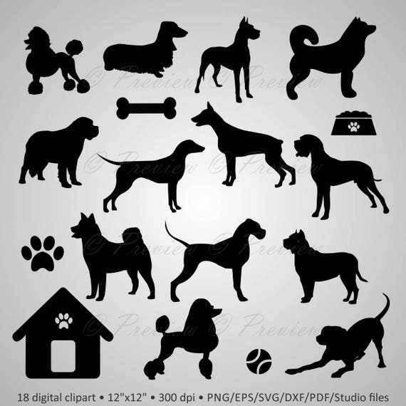 Download Free Buy 2 Get 1 Free Digital Clipart Silhouettes Dogs Lovely Pets Etsy SVG Cut Files