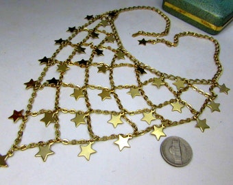 Vintage Modernist DISCO Era Silver ChokerNecklace with Rectangular Water Blue STONE Superb.
