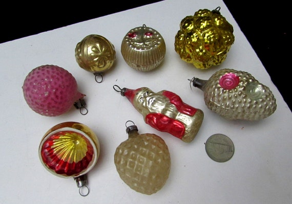 Antique Germany Christmas Ornaments Lot Bumpy Santa Figural Etsy