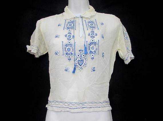 vintage TRUE deco 30s hungarian hand embroidered p