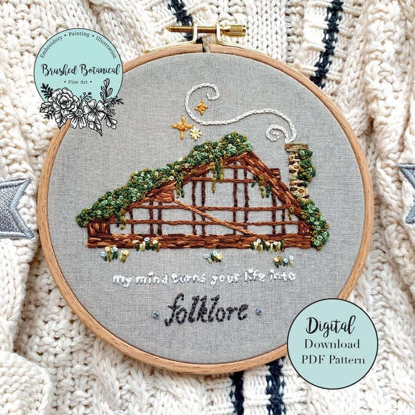 Taylor Swift "Folklore" Cabin Inspired Embroidery PDF Pattern