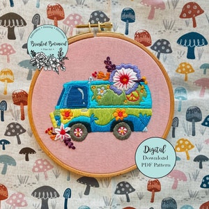 Floral Mystery Machine Embroidery PDF Pattern
