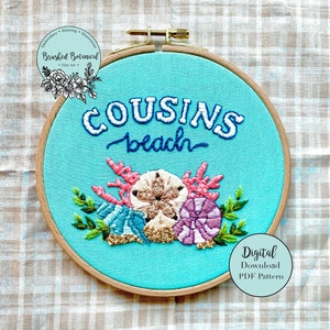 TSITP &quot;Cousins Beach&quot; Inspired Embroidery PDF Pattern