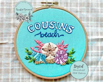 TSITP "Cousins Beach" Inspired Embroidery PDF Pattern