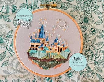 Magical Wizard Castle Embroidery PDF Pattern
