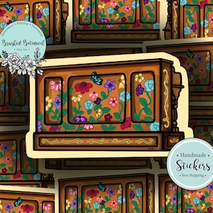 Blumen Klavier Musik Sticker