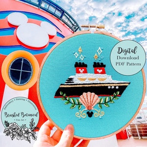Magical Ship Embroidery PDF Pattern