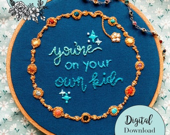 ミッドナイトブレスレット風刺繍PDFパターン