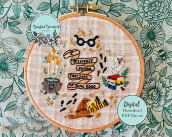 Magical Wizard Wonders School Embroidery PDF Pattern