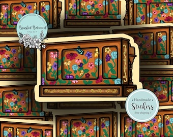 Floral Piano Music Sticker