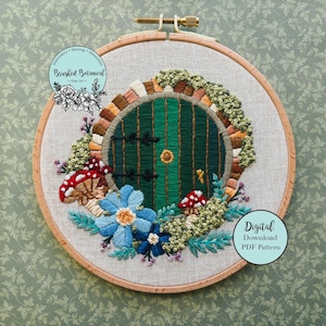 Woodland Fantasy Creature Door Embroidery PDF Pattern