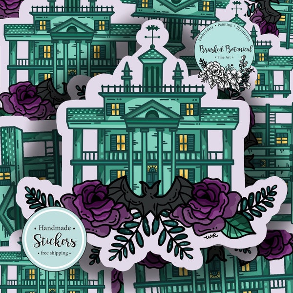 Haunted Mansion Spooky Floral Sticker