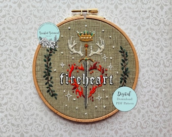 TOG Fireheart Book Inspired Embroidery PDF Pattern