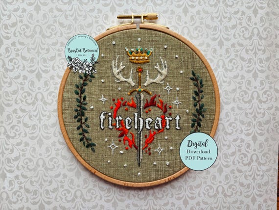 TOG Fireheart Book Inspired Embroidery PDF Pattern
