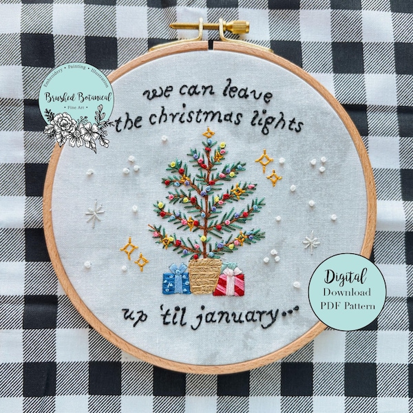 Love Christmas Tree Music Inspired Embroidery PDF Pattern