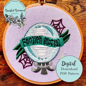 Haunted Mansion "Foolish Mortal" Inspired Embroidery Pattern