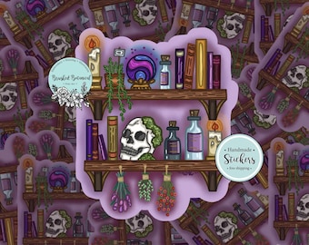 Witchy Apothecary Shelves Sticker
