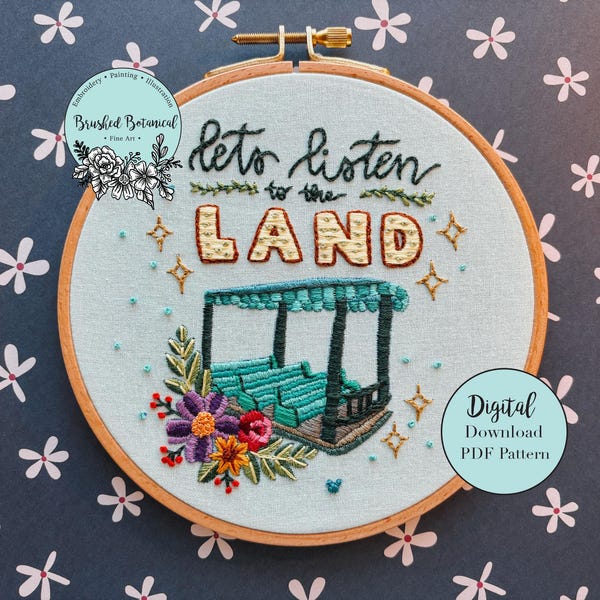 Live with the Land Theme Park Ride Inspired Embroidery PDF Pattern