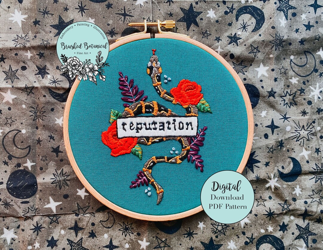 Rep Music Snake Inspired Embroidery PDF Pattern - Etsy