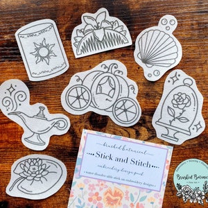 Embroidery “Fairytales and Princesses" Inspired Stick and Stitch Pack