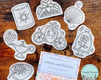 Embroidery “Fairytales and Princesses" Inspired Stick and Stitch Pack