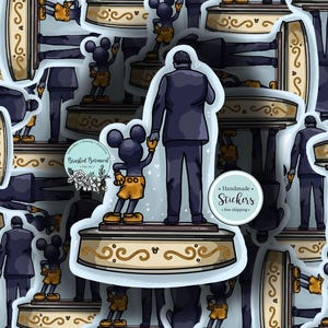 Sticker magische muispartner standbeeld