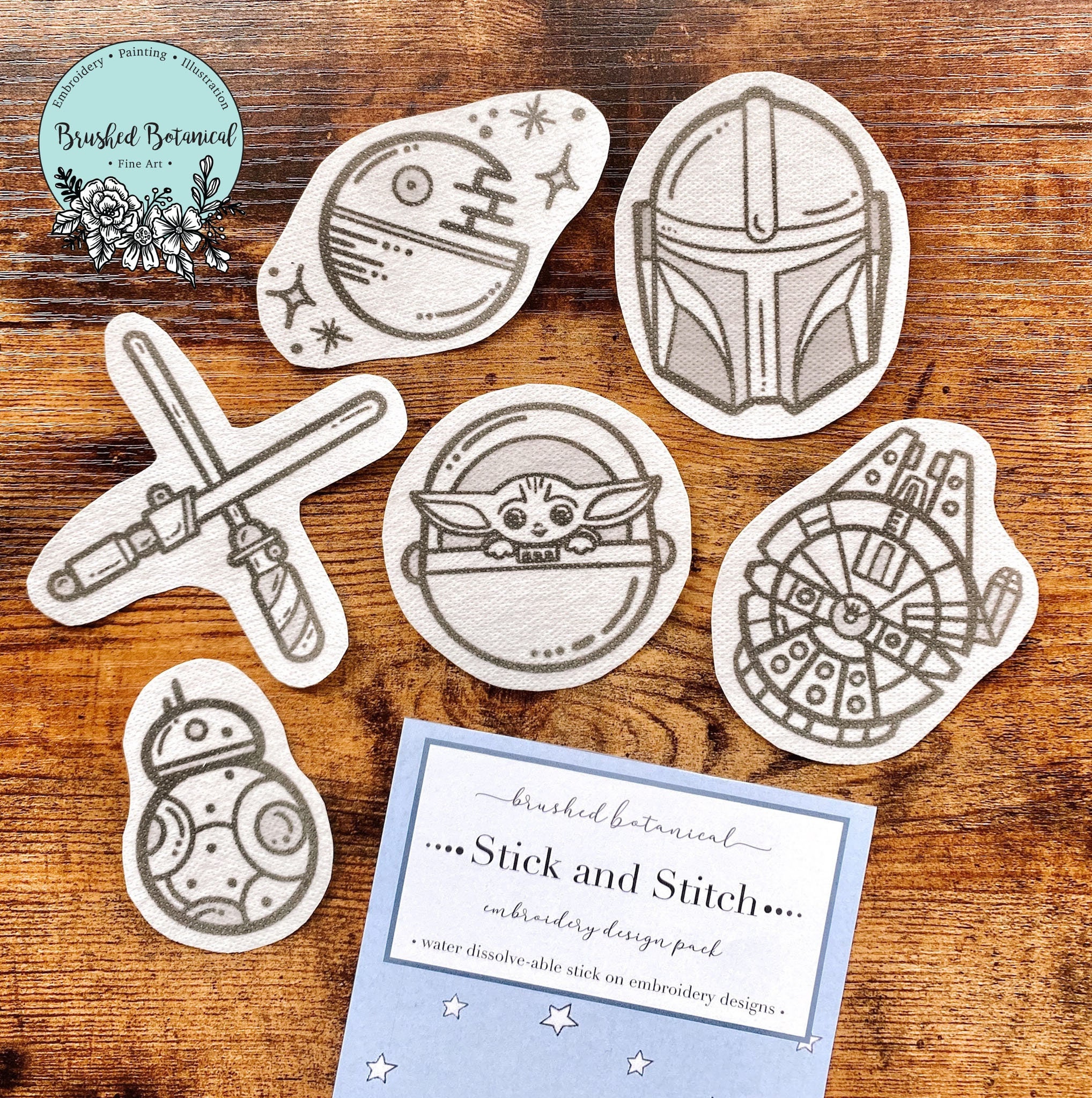 Stick and Stitch / Star Pack / Water Soluble Embroidery Stickers