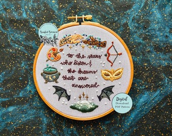 Fairy Court Book Inspired Embroidery PDF Pattern